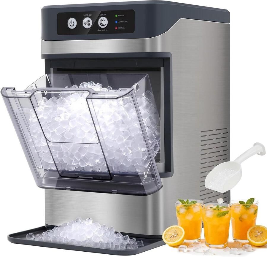 IJsblokjesmachine Nugget ijs Dranken Koelen Snelle ie 15 kg per dag Zwart - Foto 1
