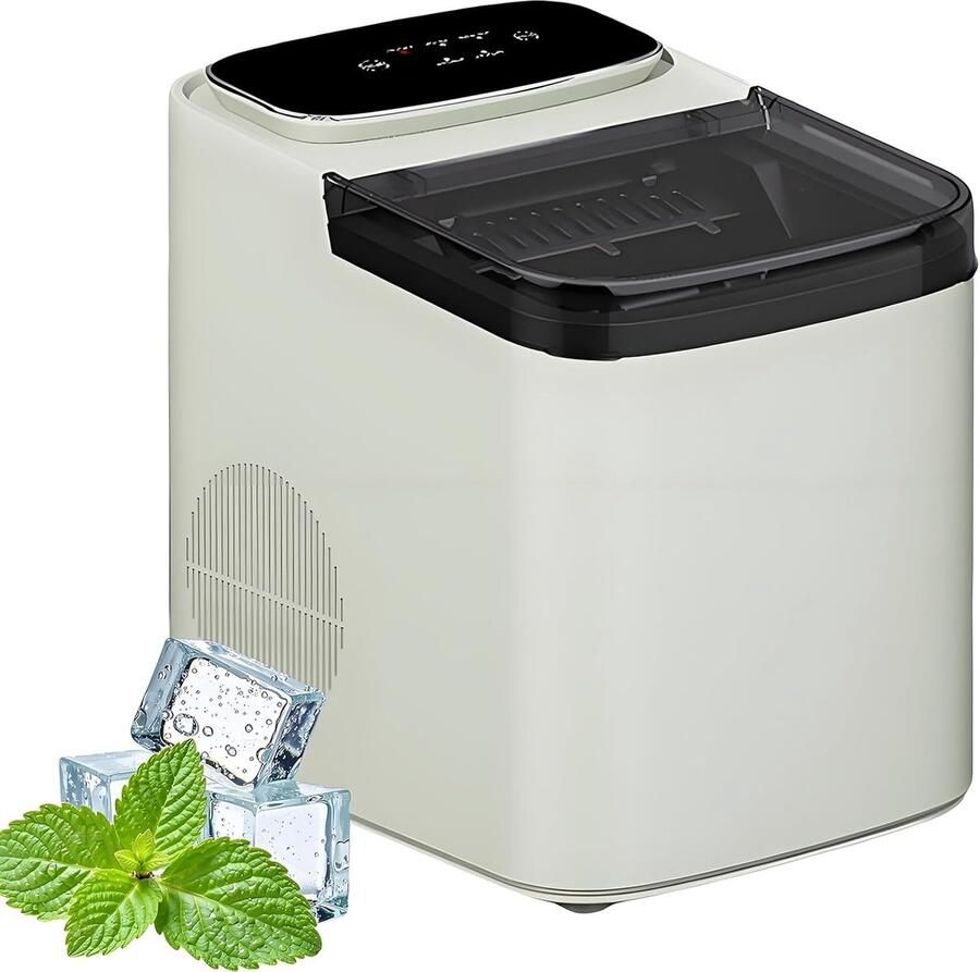 IJsblokjesmachine Nugget ijsmaker Drankjes Koelen Zelfreinigende functie Compact formaat Zwart wit