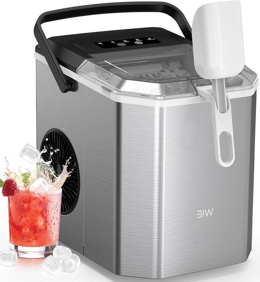 Ijsblokjesmachine IJsmaker Dranken Koelen Zelfreinigend 9 IJsblokjes 6 Min Zilver