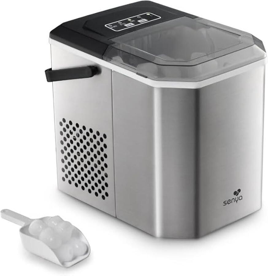 IJsblokjesmachine RVS 12 kg IJs per 24 Uur 2 Formaten IJsblokjes 1 3 Liter Waterreservoir LED Display Zelfreinigend Infrarooddetectie Zilver