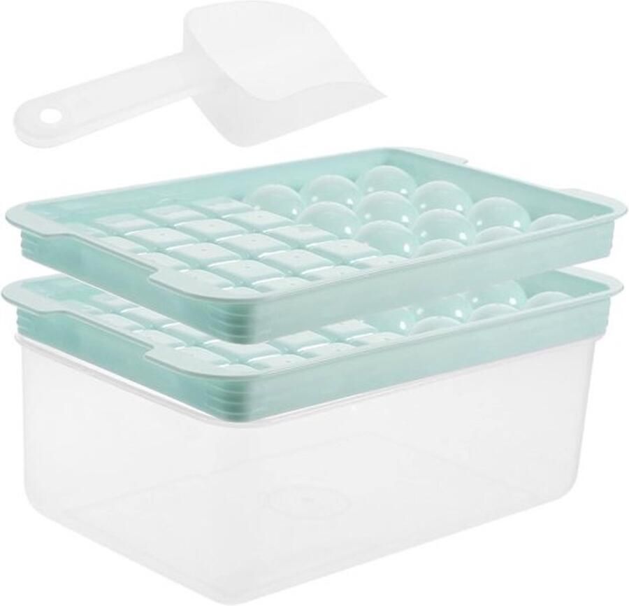 IJsblokjesmachine Set IJsballenmaker en ijsvorm Dranken koelen Snel uit de vorm 28x16x11.5cm Multicolor