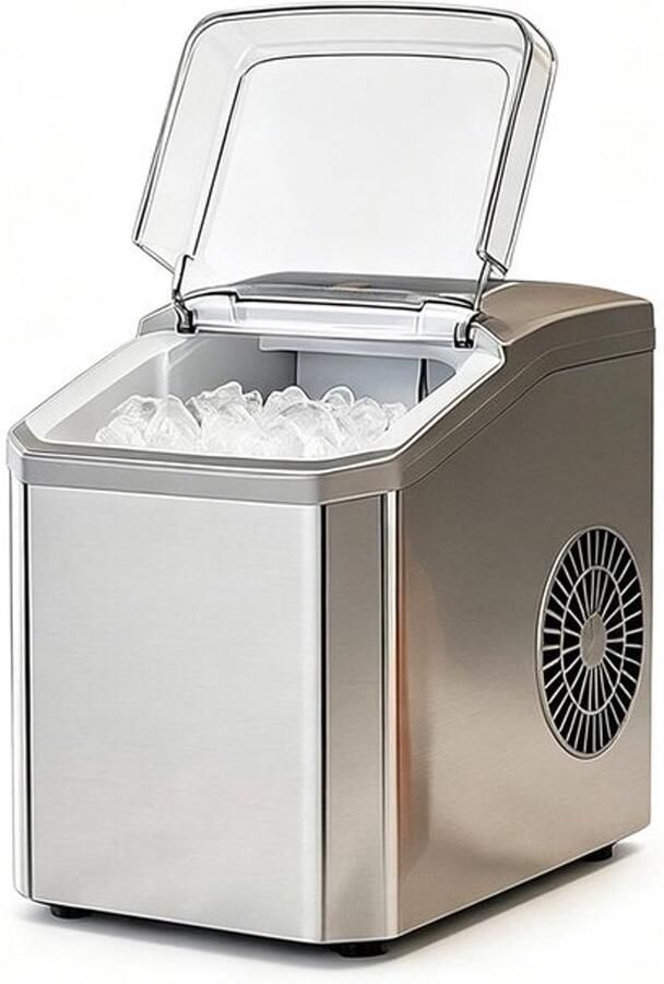 Ijsblokjesmachine voor thuis Automatische ijsmaker Snelle koelte bieden Automatische reiniging 1.3 liter capaciteit Zilver
