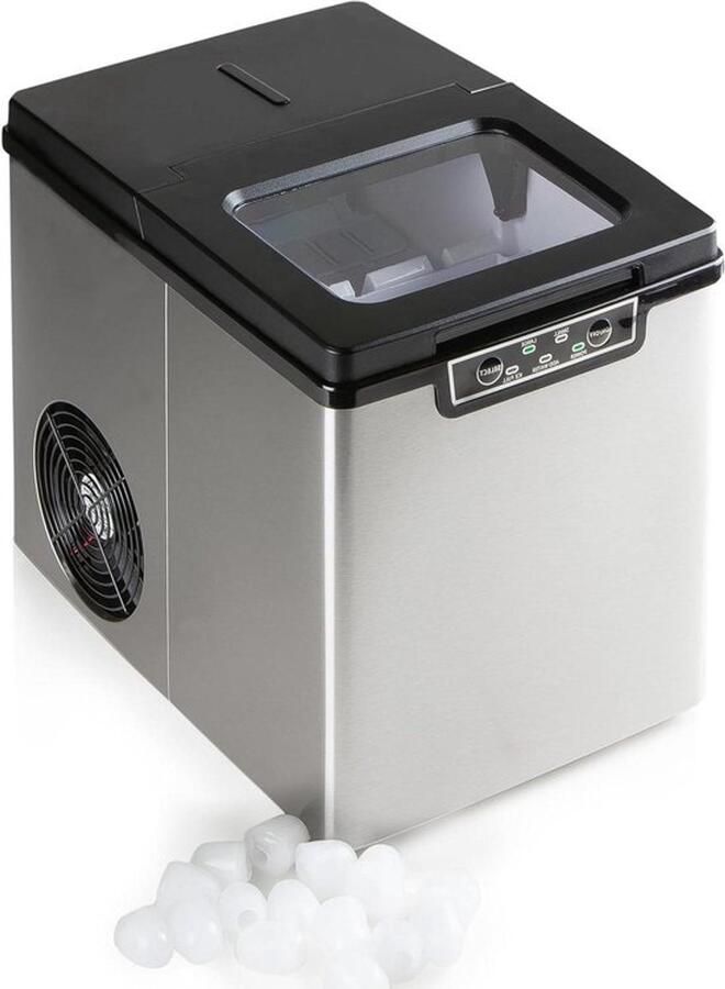 IJsblokjesmaker IJsmachine Voor gekoelde dranken Snelle ie 18L tank Zilverkleurig