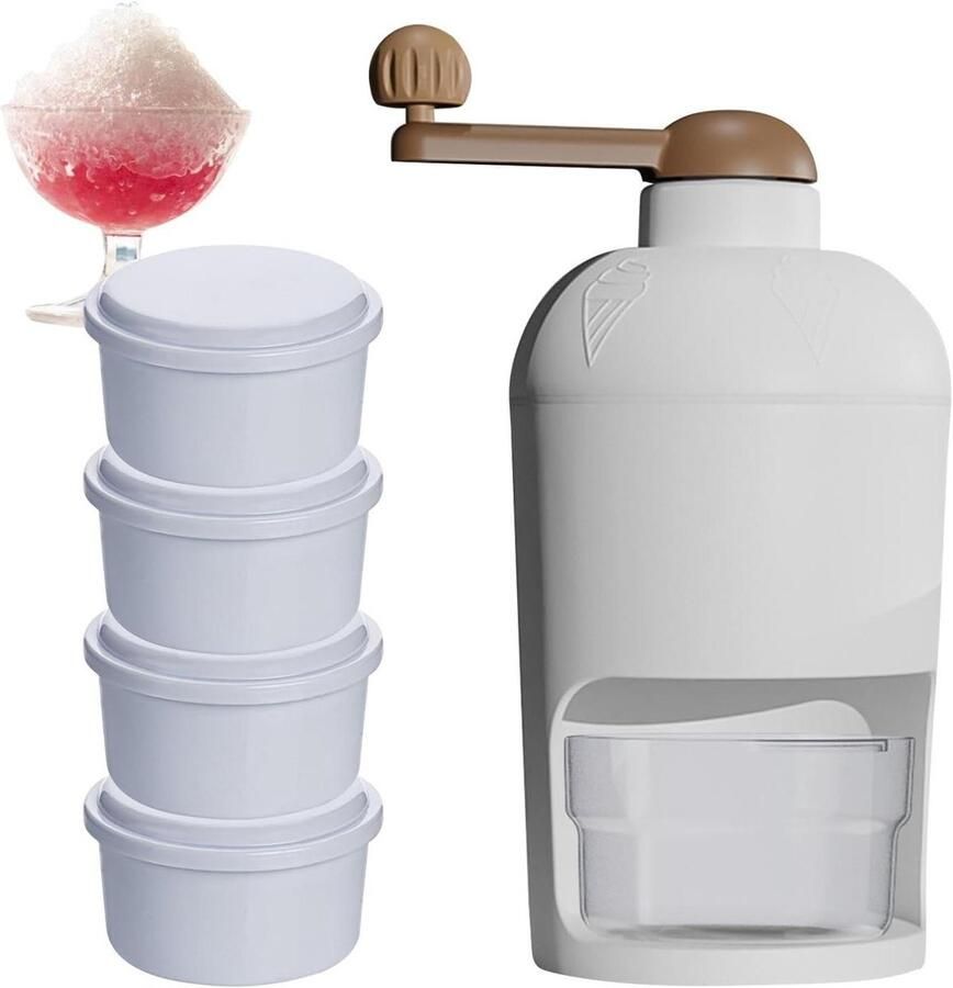 IJsbreker Schaafijsmachine Slushie Maker Thuis Smoothies Maken Handmatig Zonder Elektriciteit 14x14x24CM Wit