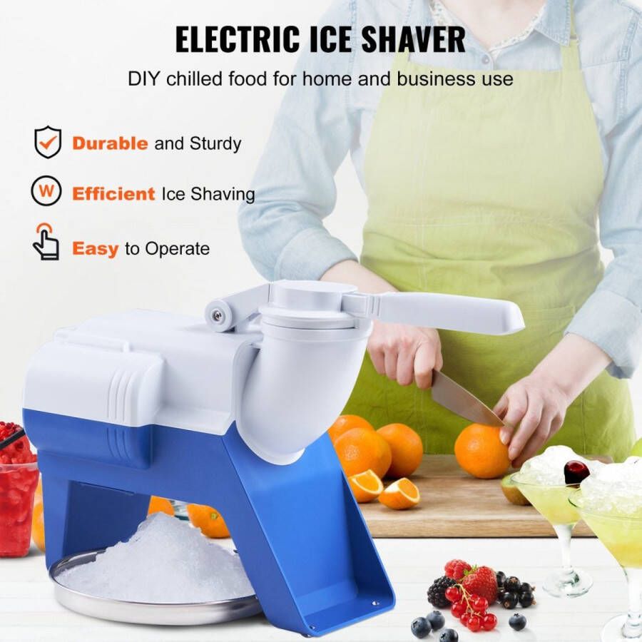 Dakta Ice Crusher Ice Shaver Machine Ice Shaver 80kg h ABS Ice Crusher 180W 410 x 172 x 275mm Energiebesparende fabrikant met plastic omhulsel en 2 messen