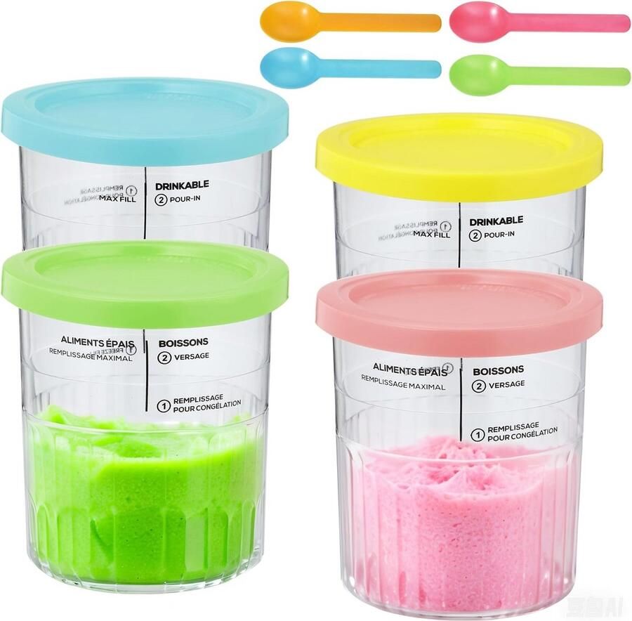 IJscontainer 680 ml Ijsemmer met Deksel voor IJsmachine en IJsbekers