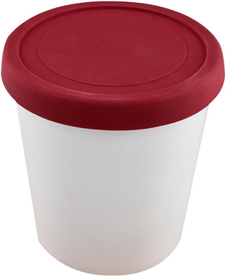 IJscontainer Dessert Bak Zelfgemaakt IJs Lekvrij Deksel 1000ml Rood