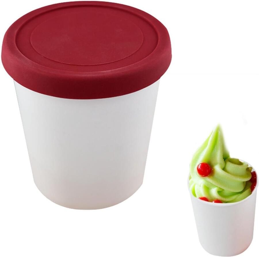 Zelfgemaakte ijscontainer Lekvrije ijscontainer voor zelfgemaakt ijs Vriescontainers Bakken met deksels voor ijs Yogurt 1 liter