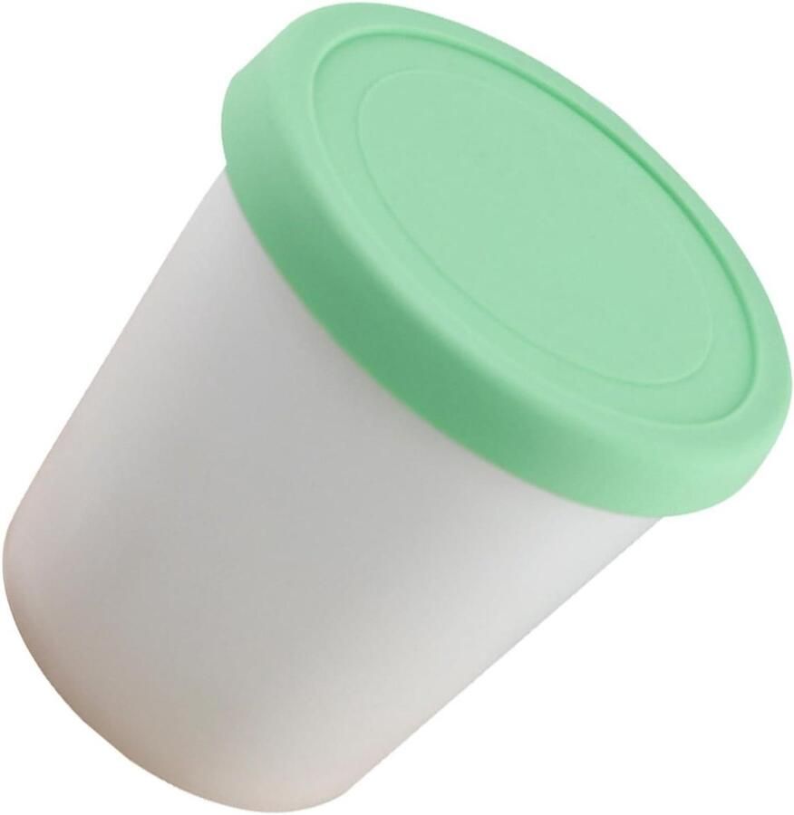 Ijscontainer Zelfgemaakt Dessert Bak Vriezer Opslag Lekvrij Deksel 1000ml Capaciteit Lichtgroen