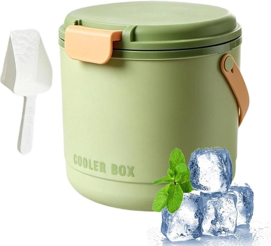 IJsemmer met Deksel Ijsmachine Vriezer Drankjes Koelen 2-in-1 Functionaliteit 21 cm Groen