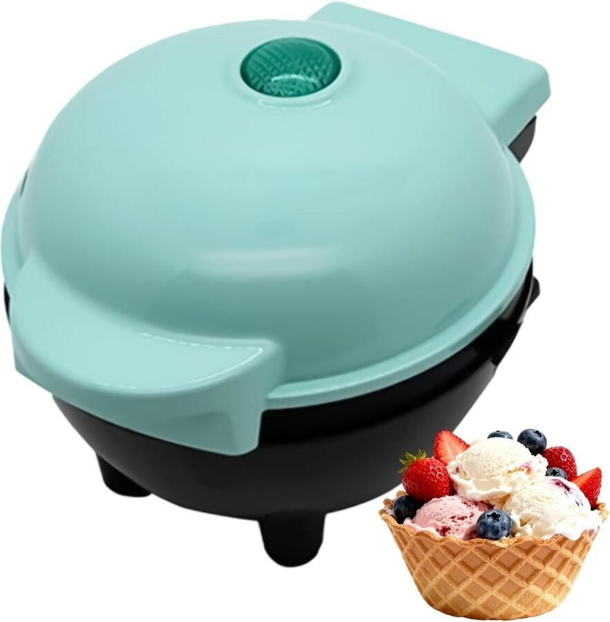Wafelijzer Kegels IJshoorntjes Maker Desserts Maken Verticaal Opbergontwerp 17x13x17 cm Blauw