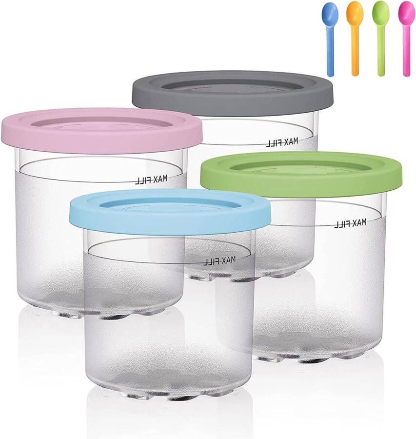 IJshouders voor ninja Creami herbruikbaar 4 stuks accessoire met deksel