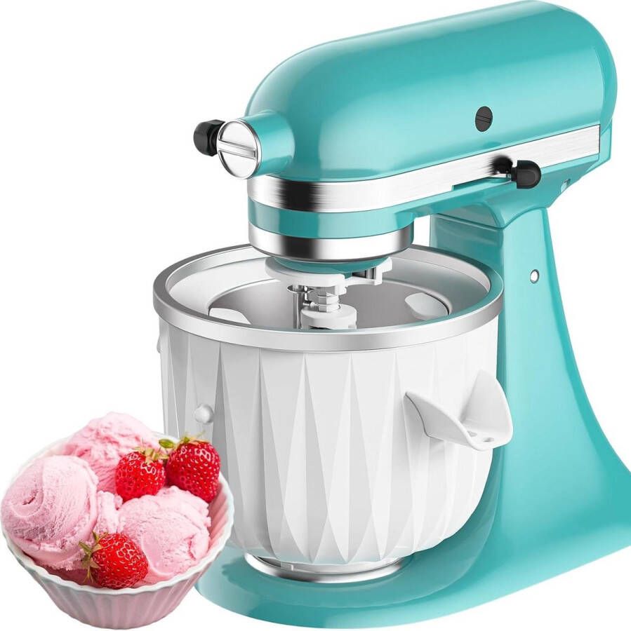 IJshulpstuk Compatibel met Kitchenaid Mixer Vervanging voor Kitchenaid IJsmachine 2-kwart Sorbet Gelato Bevroren Yoghurt