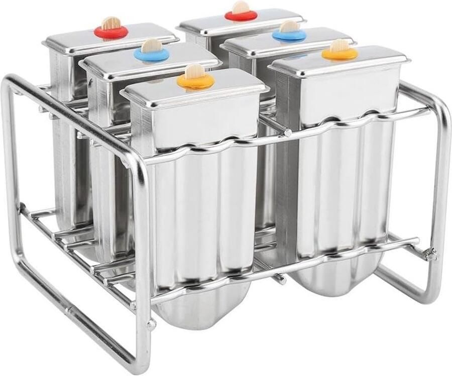 Ijsjes Mallen Kit Ijs Pop Makers Zelf IJsjes Maken Roestvrij Staal 6 IJsjes Per Keer Zilver