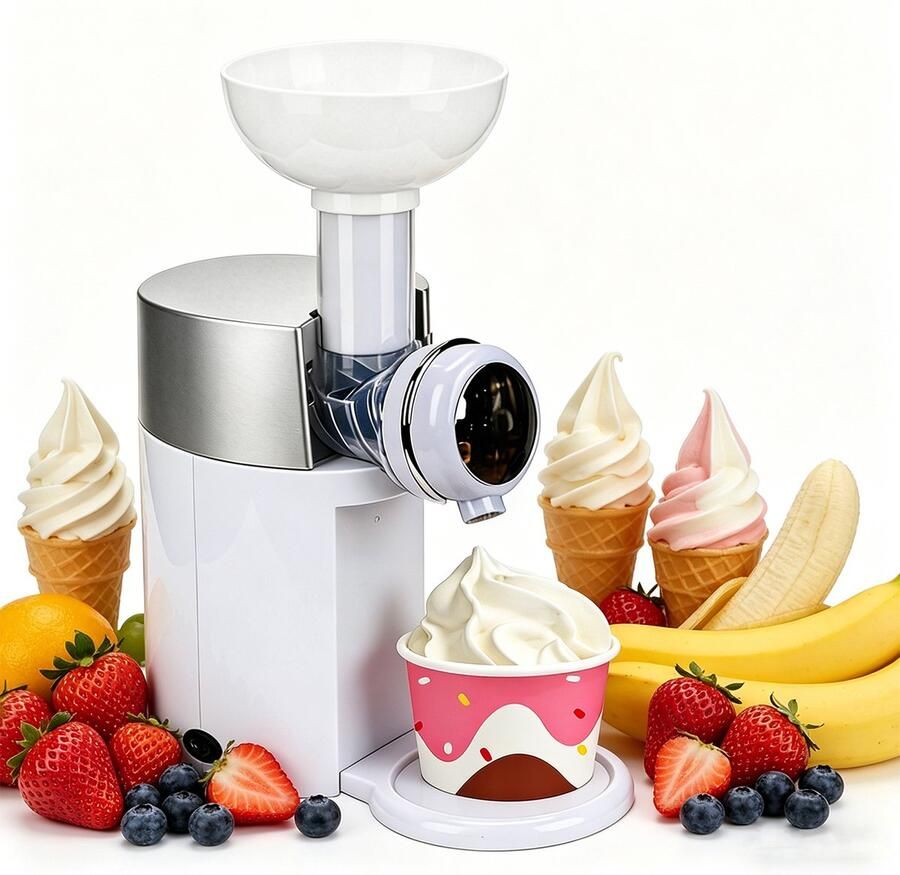 IJsjesmaker Machine Huishoudelijke Keuken IJsmachine Fruit Kegel Bevroren Dessert Maker DIY Handmatige Zelfgemaakte Zomerhitte Verlichting IJs & Yoghurt Machine Wit 1 Stuk