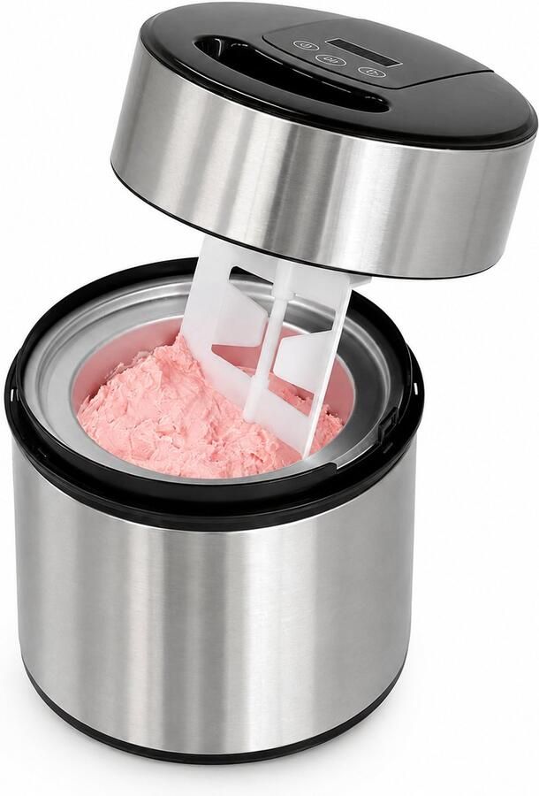 IJsmachine 1 8L – IJs in 20 Minuten – Voor IJs Frozen Yoghurt en Sorbet – Digitale Timer