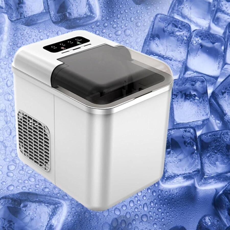 IJsmachine Aanrecht Draagbare IJsblokjesmaker Snelle IJsbereiding Sferische IJsblokjes 12kg Per Dag Zilverkleurig