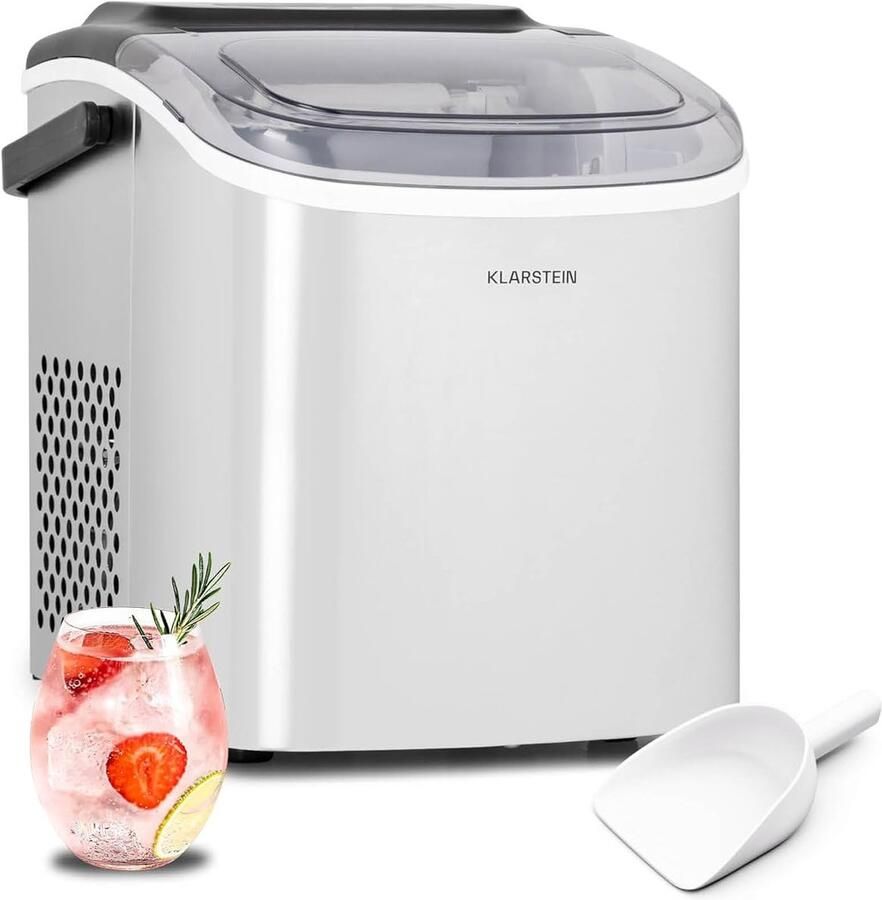 IJsmachine aanrecht IJsblokjesmaker Ballen Drankjes Koelen Zelfreinigend Functie 1.3L Tank 12kg Per Dag Zilver