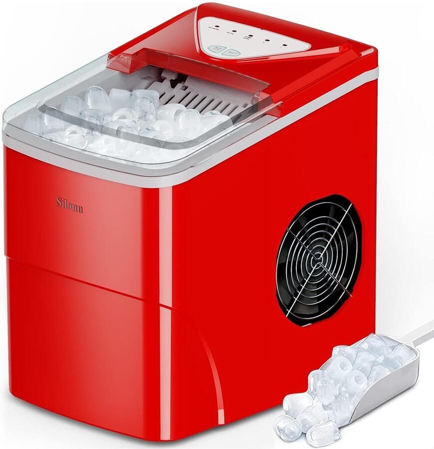 IJsmachine aanrecht IJsmaker Bar Dranken Koelen Zelfreinigend 25 pond per dag Rood