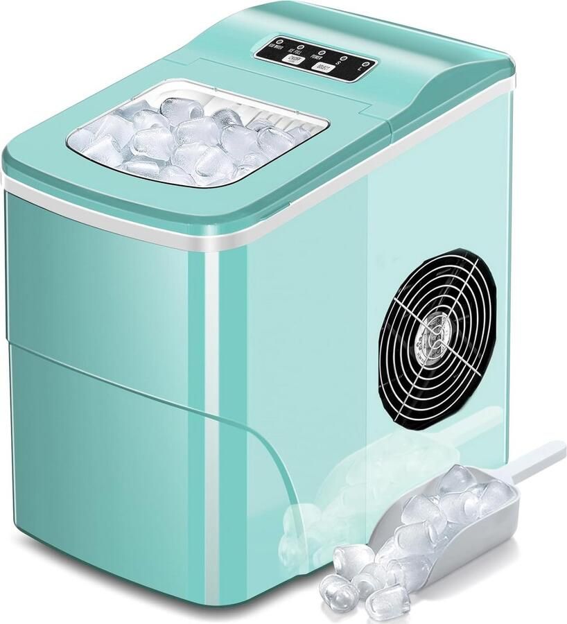 IJsmachine aanrecht IJsmaker Portable Drankjes Koelen Snel 9 Blokjes 11.8 kg 24 uur Zwart