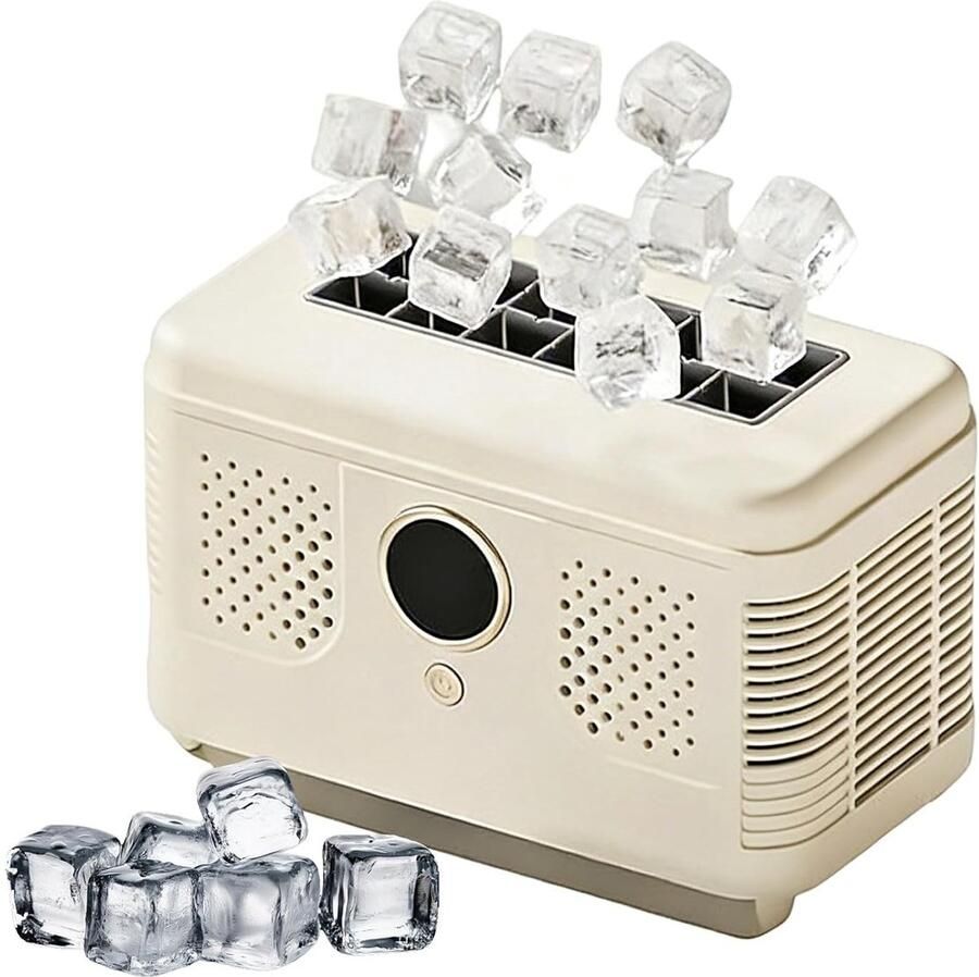 IJsmachine aanrecht Mini ijsmaker Snel ijs maken Twee ijsmodi 12 kubus per keer Wit