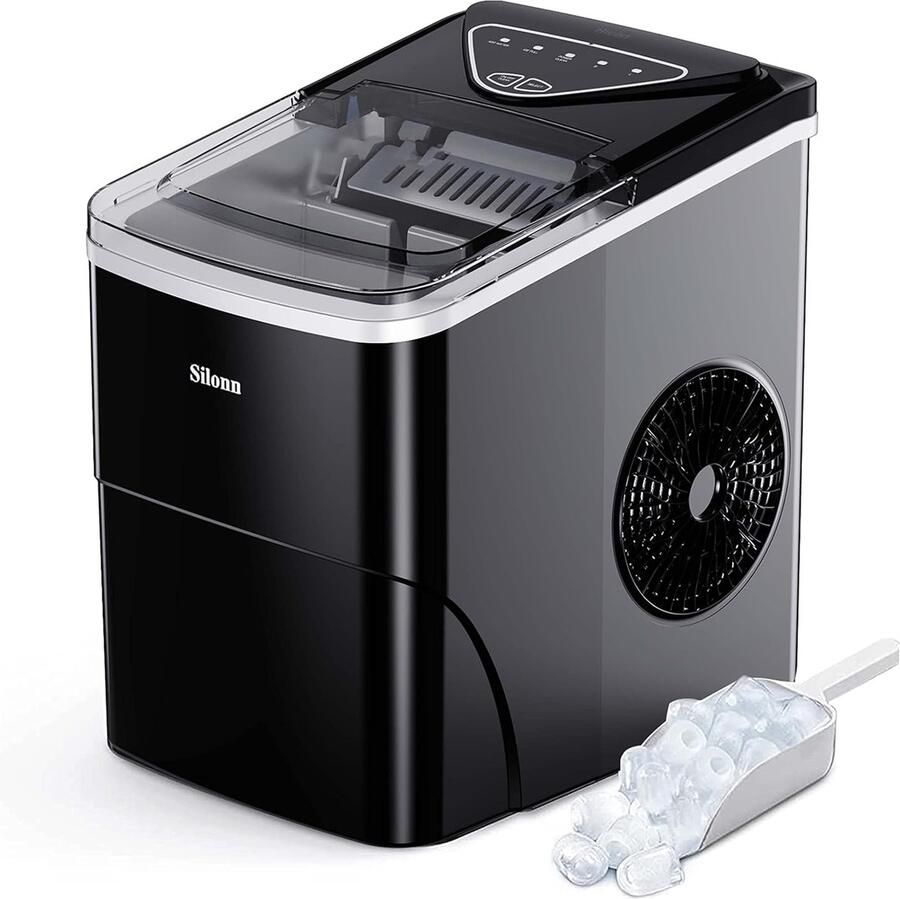 IJsmachine aanrechtblad Snelle ijsblokjes (9 stuks in 6 min) 11 kg per 24 uur Zelfreinigend met schep en mandje