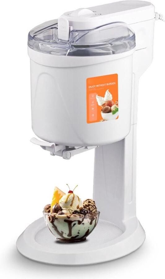 Ijsmachine Automatisch 1 Liter Capaciteit ABS Aluminium Voor Zelfgemaakt IJs En Sorbet Keukenapparaat