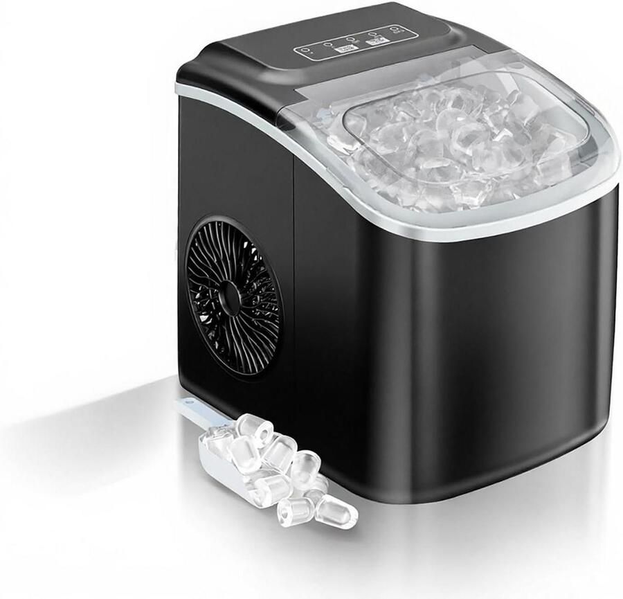 Ijsmachine Desktop IJsmaker Snelle Ijsblokjes Twee Maten 12 kg Per Dag Zilver