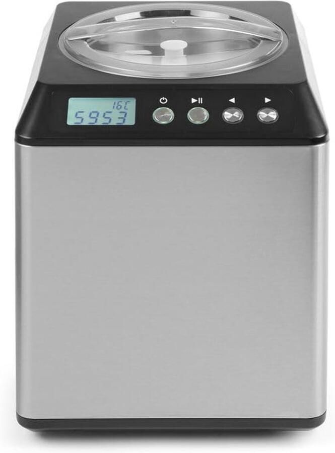 IJsmachine Dessert Maker Zelf IJs Maken Roestvrijstaal 2L Kom 38x32x42 cm