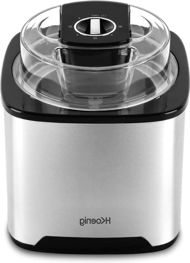 IJsmachine Dessert maker Zelf ijs maken Snelle bereiding 2 Liter kom Zilver