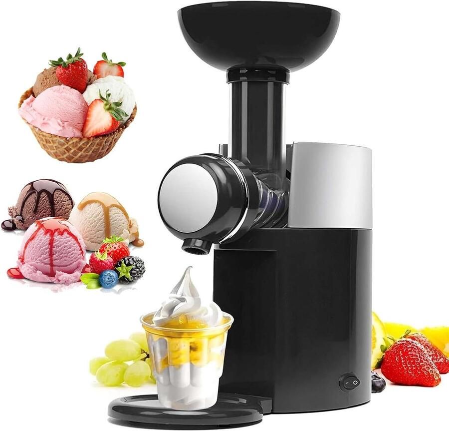 IJsmachine Dessertmaker Bevroren Zelf Bevroren Lekkernijen Maken One-Touch Bediening 1 Liter Zwart