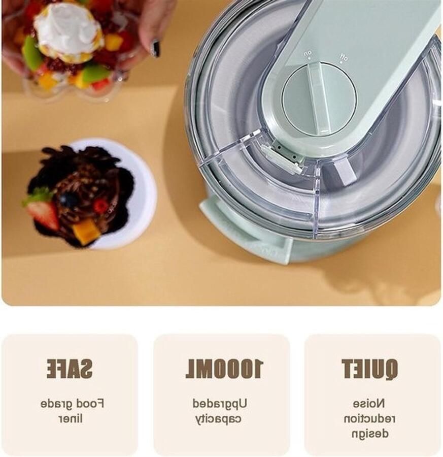 IJsmachine Dessertmaker Thuis Desserts Maken Automatische Bediening 1000 ml Wit