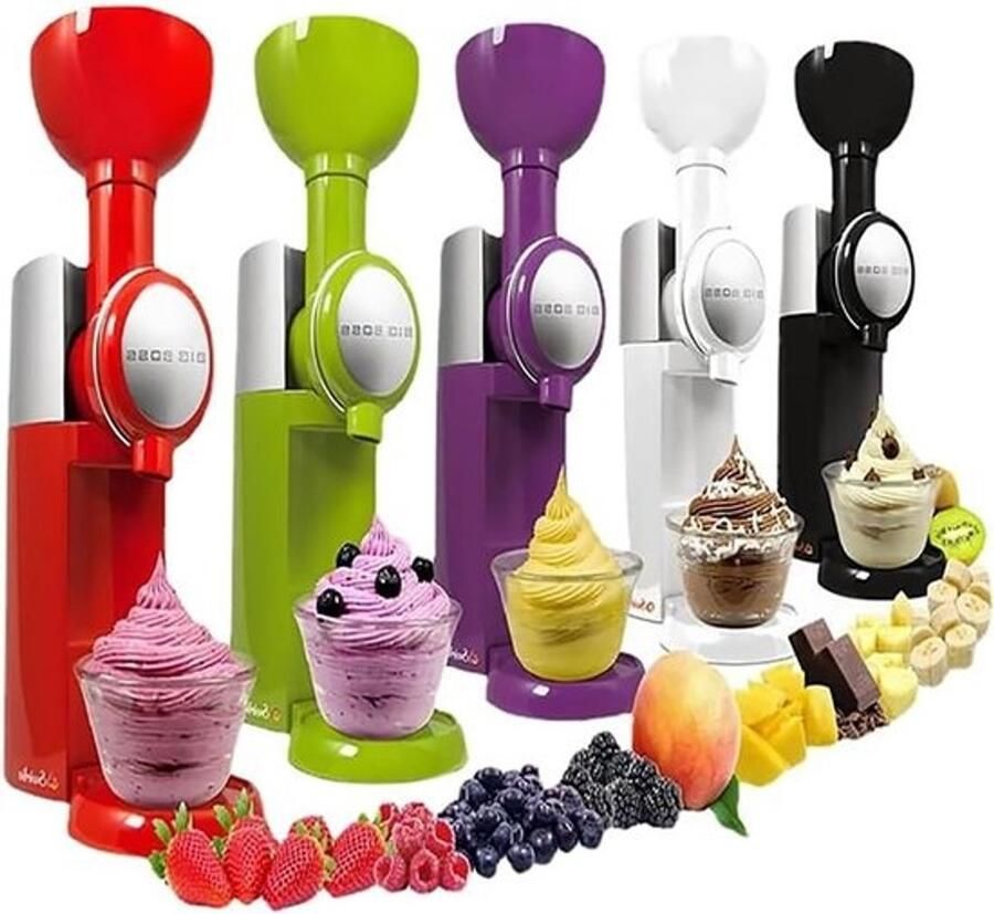 IJsmachine Dessertmaker Yoghurtmaker Zelf IJs Maken 500 ml Capaciteit 24x16x335 cm rood