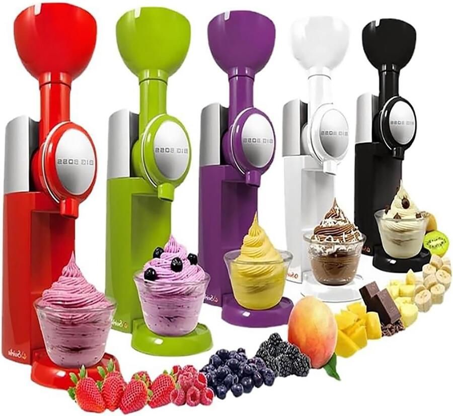 IJsmachine Dessertmaker Yoghurtmaker Zelf IJs Maken 500 ml Capaciteit 24x16x335 cm rood