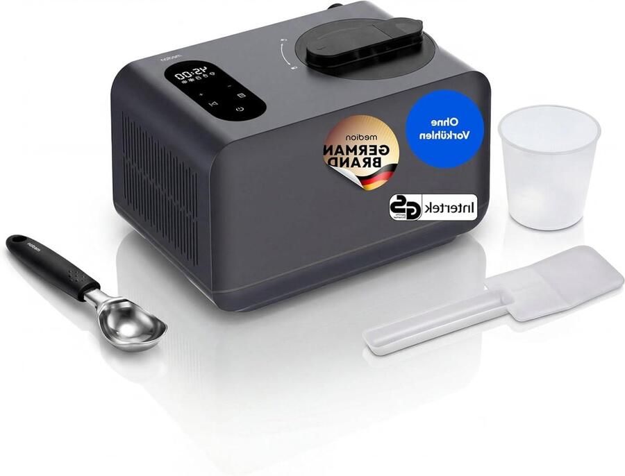 IJsmachine Dessertmaker Zelf Desserts Maken Ingebouwde Compressor 15 Liter Grijs