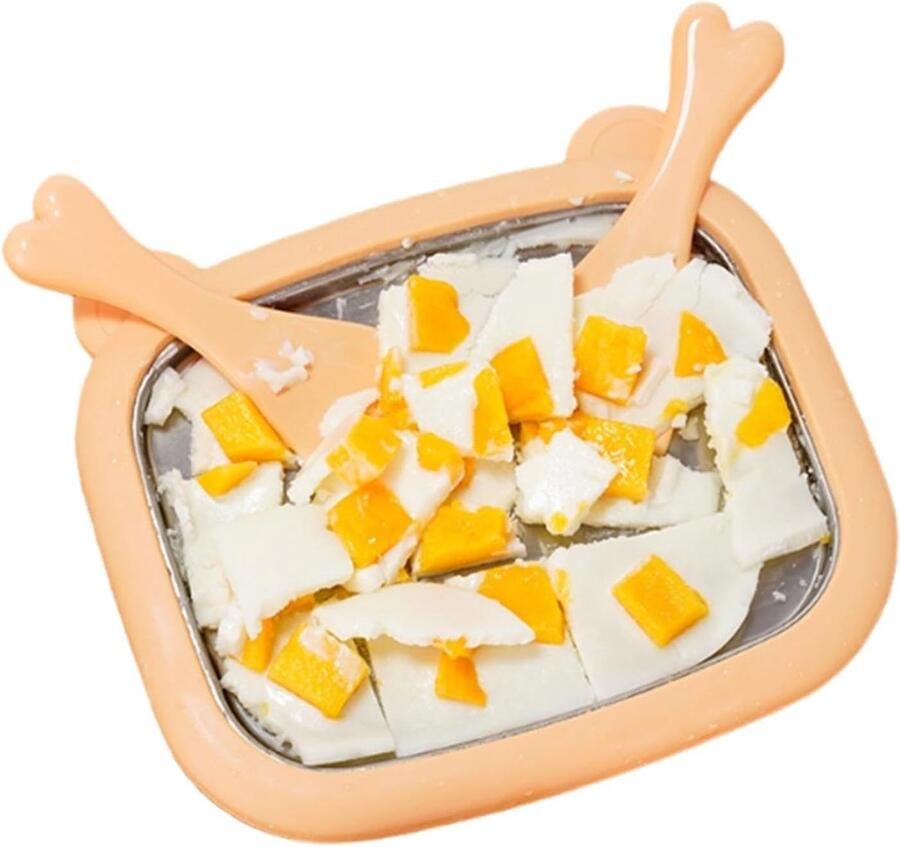 Gerolde ijsmachine Doe-het-zelf ijs Desserts maken Roestvrij staal 26 x 21 cm Zilver