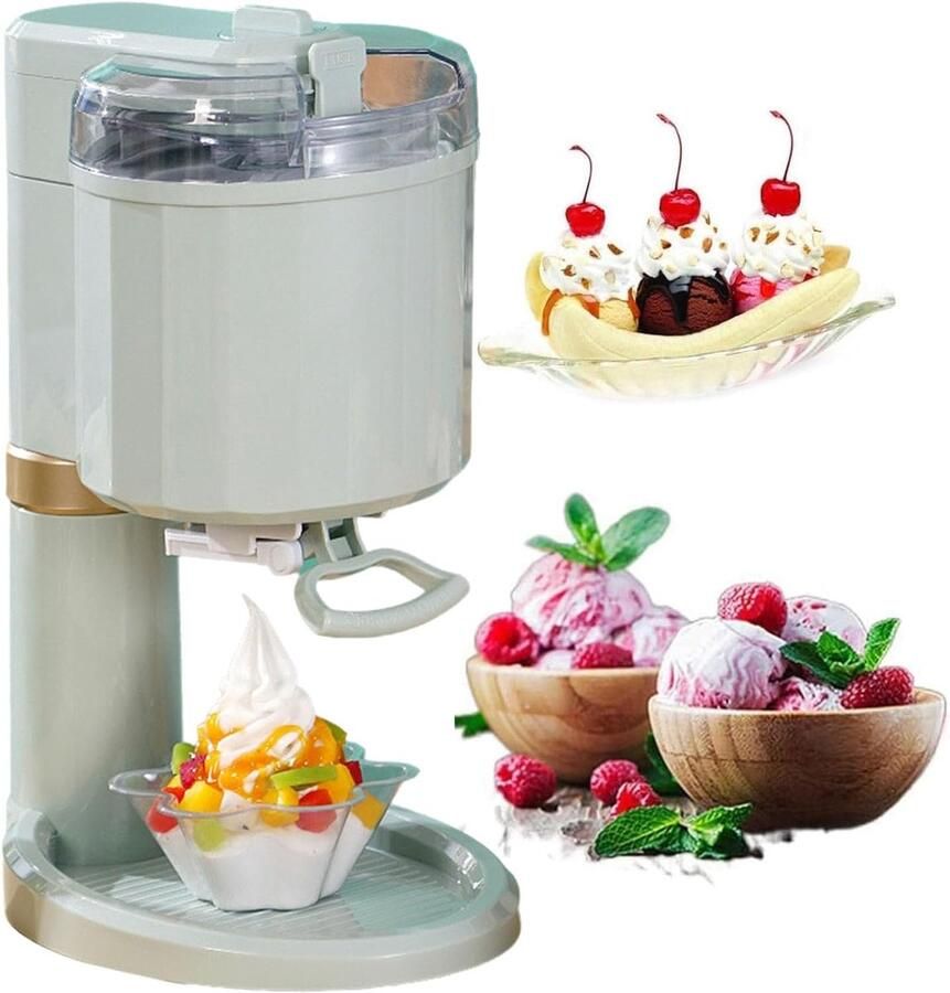 IJsmachine Dessertmaker Zelf ijs maken Snel en automatisch 1 liter capaciteit Cyaan