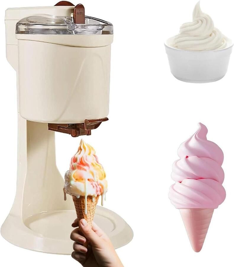 IJsmachine Dessertmaker Zelf ijs maken Snel en compact 1 liter inhoud Wit