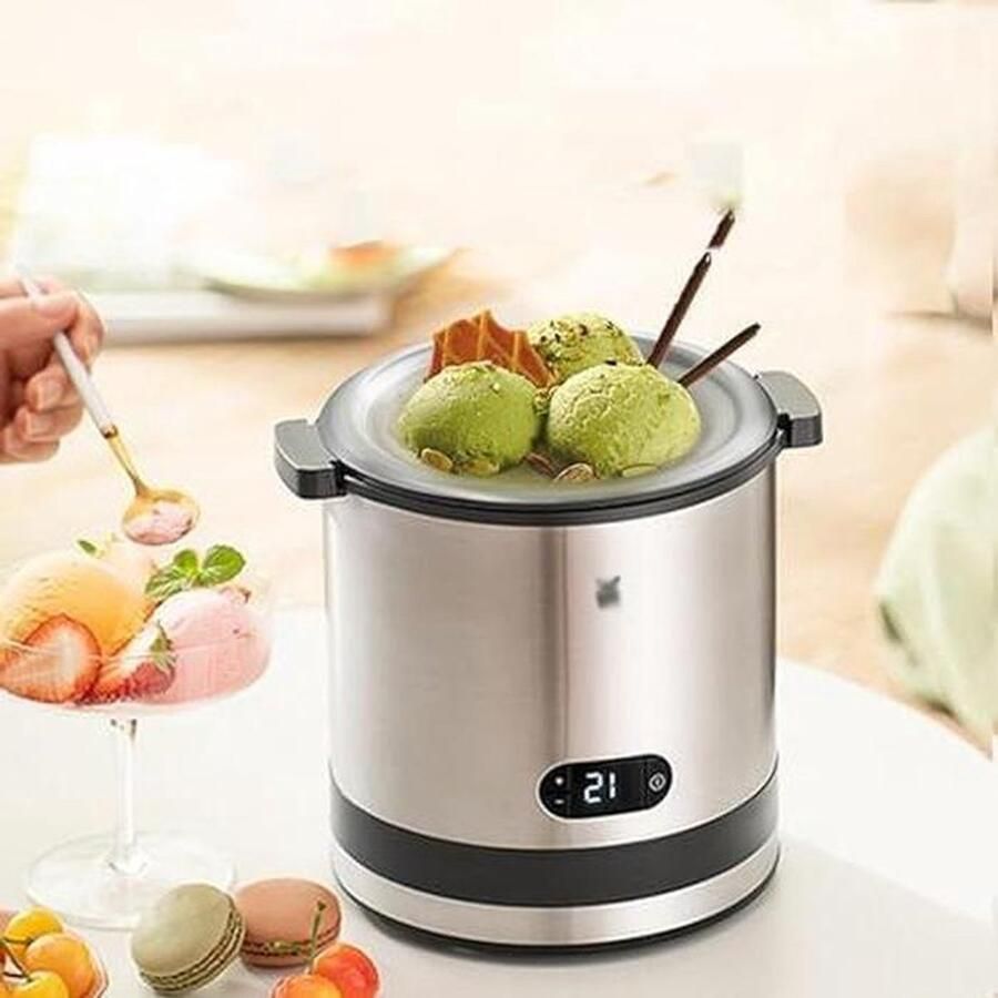 IJsmachine Dessertmaker Zelf ijs maken Snel in 20 minuten 300 ml capaciteit Zilver