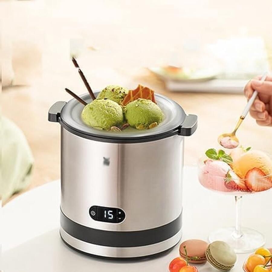 IJsmachine Dessertmaker Zelf ijs maken Snel in 20 minuten 300 ml inhoud Zilver