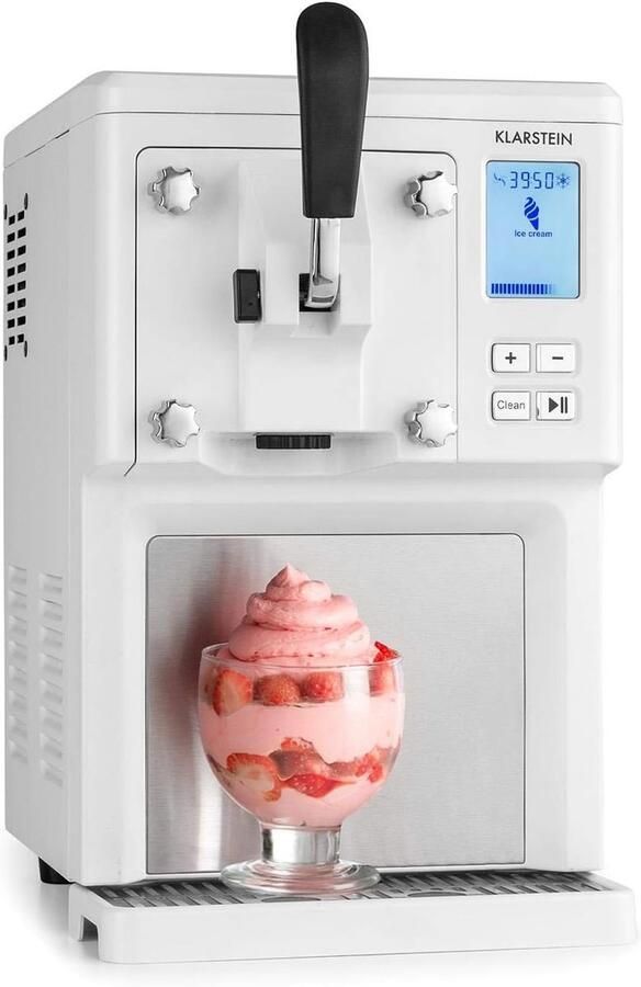 IJsmachine Dessertmaker Zelf ijs maken Zelfkoelende compressor 15 liter Wit