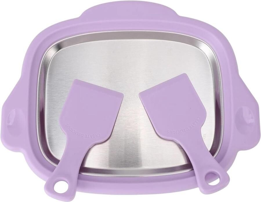 IJsrollen Maker Dessert Machine Zelfgemaakte Lekkernijen Roestvrij Staal 25 cm Breed Lila