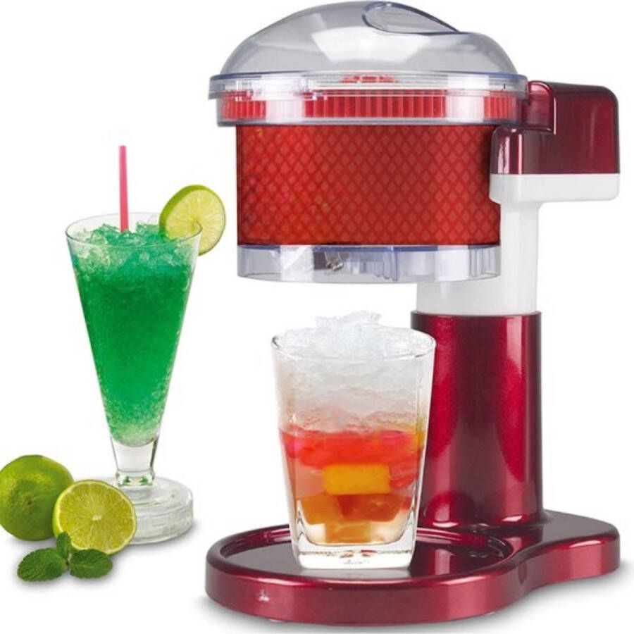 Ijsmachine Elektrische IJscrusher Daarbare Ijsmachine 30W Roestvaststalen Messen Veiligheidsvergrendeling Kom niet Inbegrepen Rood