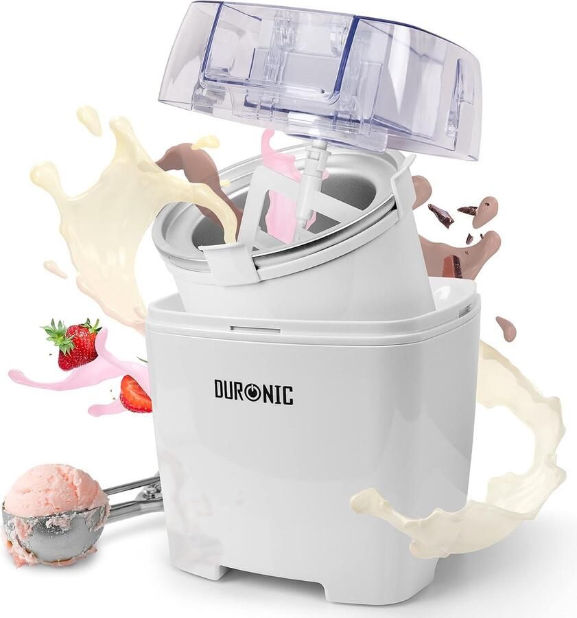 IJsmachine & Softijsmachine 1.5L – Voor Roomijs Frozen Yoghurt Sorbet & Gelato – Zelfgemaakt IJs in 30 Minuten – Compact Dessertmachine voor Thuisgebruik