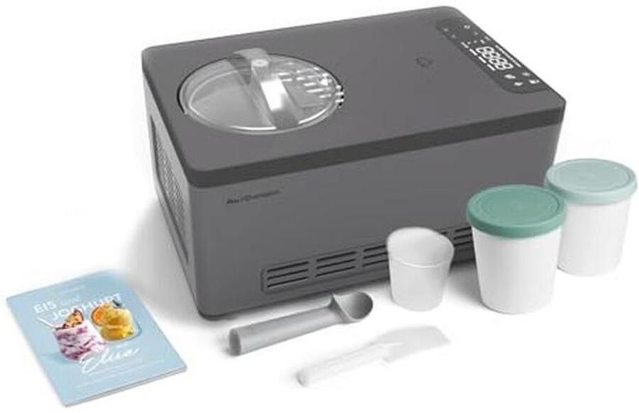 IJsmachine en yoghurtmaker 2 0 L met zelfkoelende compressor en accessoires