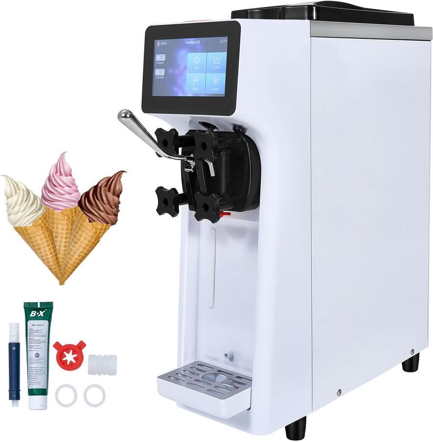 Ijsmachine Enkele Smaak 1000 W Vermogen 4 L Inhoud Softijsmachine Aanrechtmodel