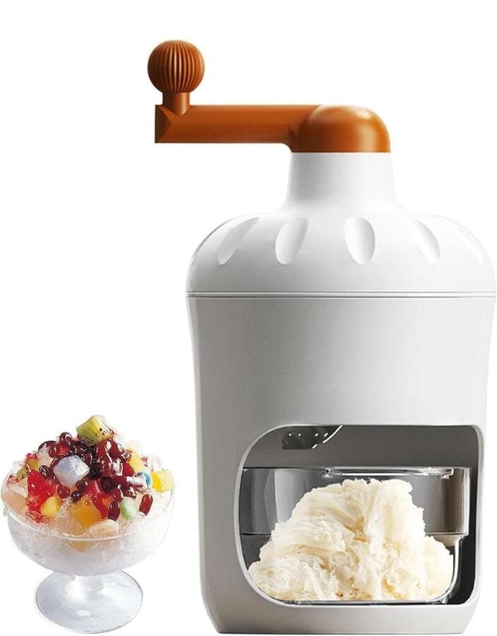 IJsmachine Geschoren IJs Handmatige IJsmaker Crusher Desserts Maken Roestvrij Staal 15.6 x 15.4 x 15.6 cm