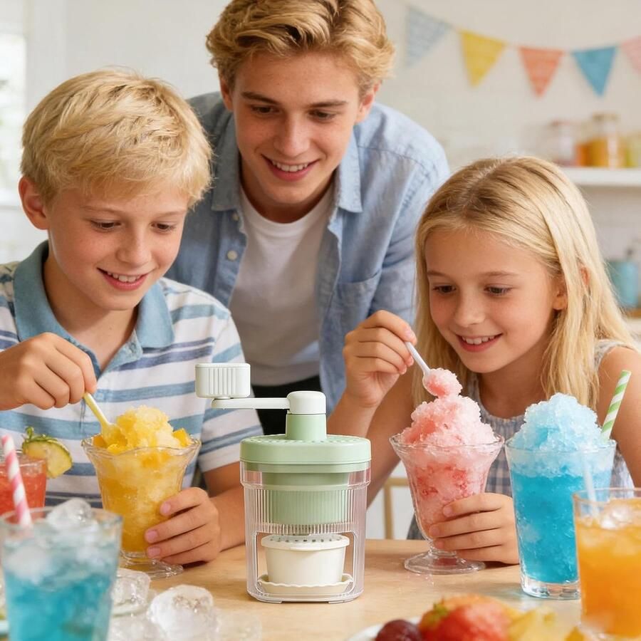 IJsmachine Handmatig Crusher Slushies Desserts Maken Roestvrijstalen Snijders 24 x 14 x 14 cm Niet gespecificeerd