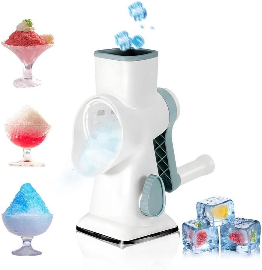 IJsmachine Handmatig Ijsmaker crusher Cocktails maken Dubbele rij messen Niet gespecificeerd Wit