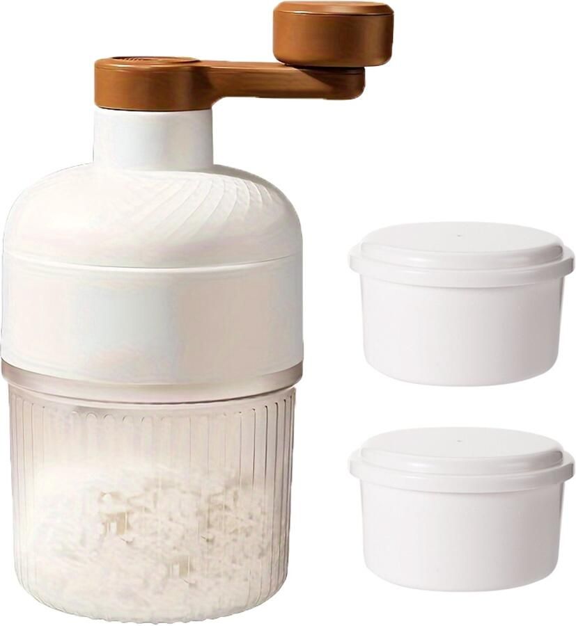Ijsmachine Handmatig Sneeuwkegelmachine Slushmachine Draagbaar Kleine Huishoudelijke Ijsmachine Inclusief IJsblokjesbakjes Zoals Afgebeeld 3 Stuks Voor Sneeuwkegels en Slushies Voor Thuis en Feest